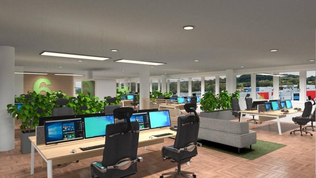 Bürofläche mit Blick über die Region zimmer