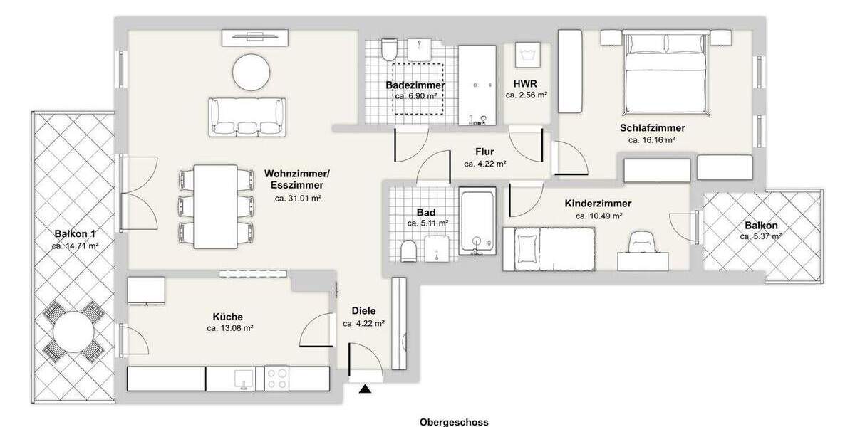 Zimmer Düsseldorf Eller - 3 Zimmer, 107 m&sup2;, 1.890&euro; | Angebot:25739036
