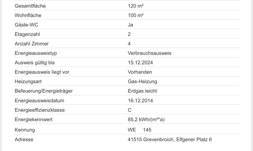 Maisonettenwohnung Grevenbroich - 4 Zimmer, 100 m&sup2;, 1.400&euro; | Angebot:26551129