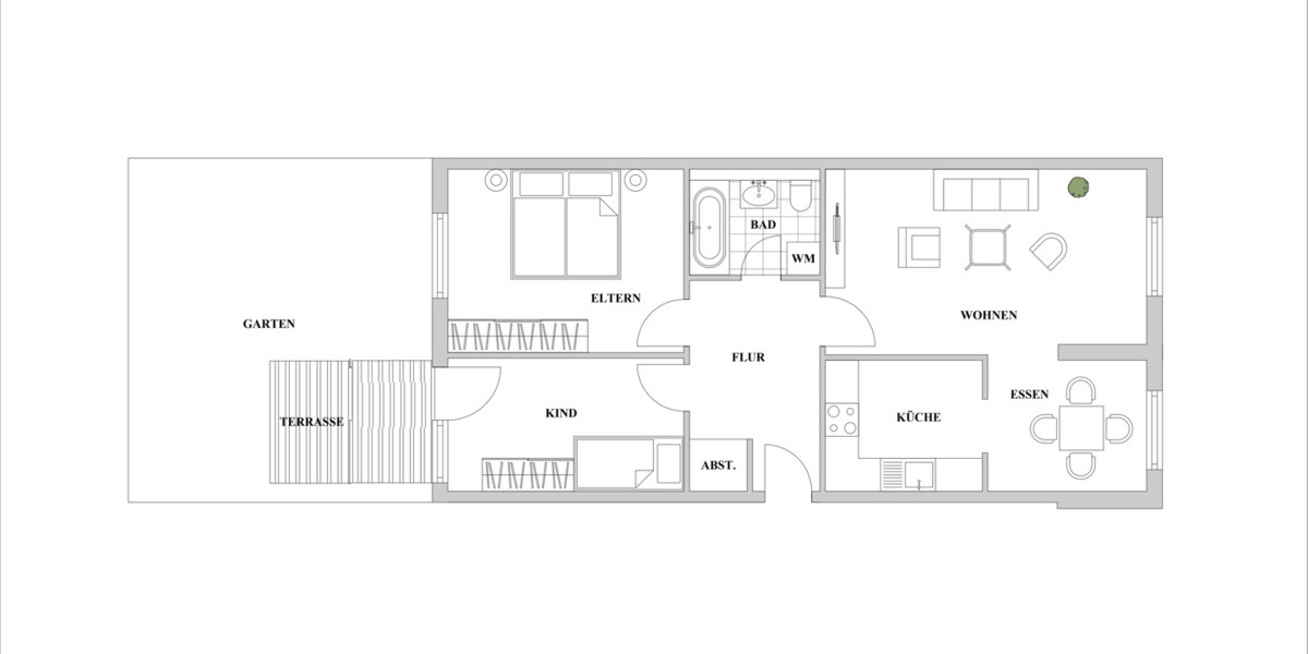 Hochwertig sanierte EG-Wohnung mit Parkett, Einbauküche & Garten 3 zimmer