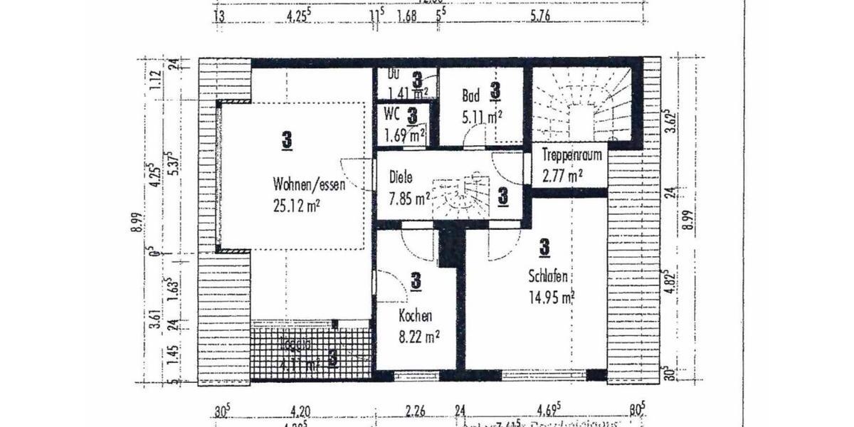 Maisonettenwohnung Düsseldorf Stadtbezirk 6 - 3 Zimmer, 67 m&sup2;, 1.100&euro; | Angebot:26335321
