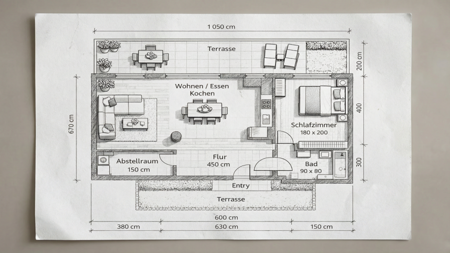 Wohnen mit Außenbereich: Möblierte 2 Zimmer mit Terrasse & Garten - 74 m², EG - Erdgeschoßwohnung Wuppertal Barmen | Angebot:25752054