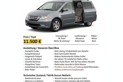 Honda Odyssey 208.000 km 11.500 &euro; Willich 47877