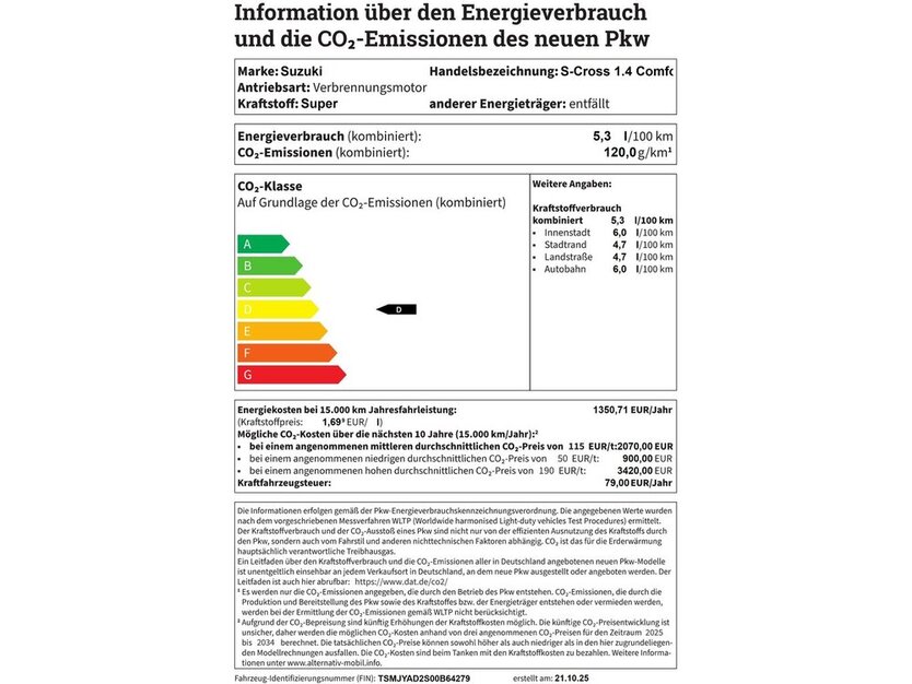 Suzuki S-Cross 1.4 Comfort Hybrid +Tempo.+LED+CarPlay+ 6.508 km 25.980 € Meerbusch 40667