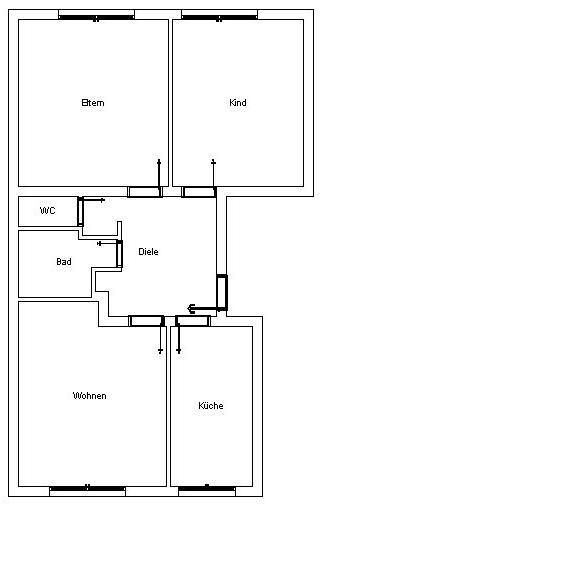 Erdgeschoßwohnung Mönchengladbach Süd - 3 Zimmer, 65 m&sup2;, 619&euro; | Angebot:26365989