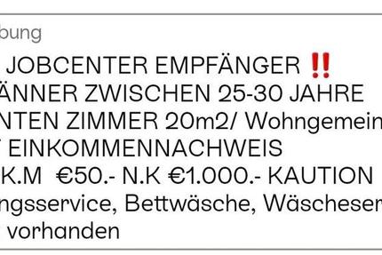 STUDENTEN WG-Zimmer 20m2 Nichtraucher Einkommen Nachweis 1 zimmer