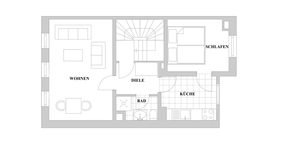 Etagenwohnung Düsseldorf Altstadt - 2 Zimmer, 39 m&sup2;, 995&euro; | Angebot:26093471