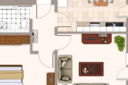 Wohnung Mönchengladbach Süd - 2 Zimmer, 53 m&sup2;, 529&euro; | Angebot:26907453