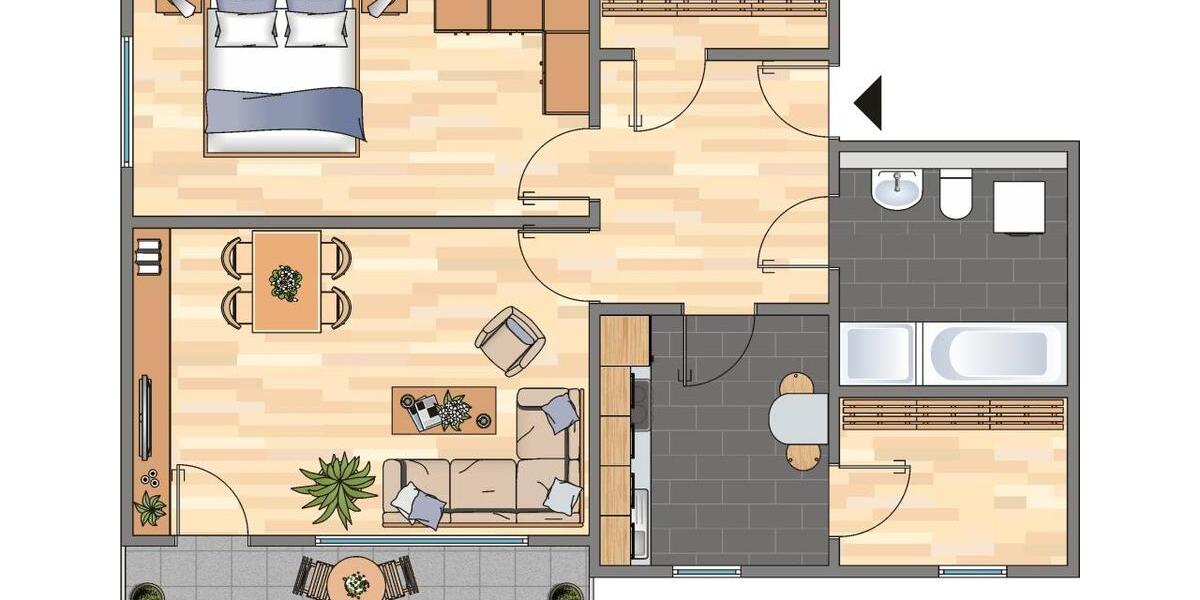 Etagenwohnung Velbert Velbert-Mitte - 2.5 Zimmer, 63 m&sup2;, 479&euro; | Angebot:25793794