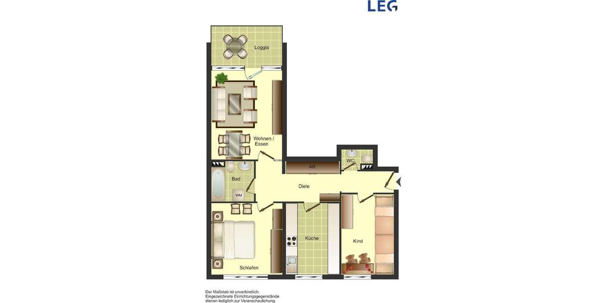 Etagenwohnung Düsseldorf Stadtbezirk 9 - 3 Zimmer, 77 m&sup2;, 442&euro; | Angebot:26907404