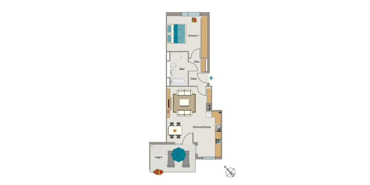 Etagenwohnung Monheim am Rhein - 2.5 Zimmer, 64 m&sup2;, 828&euro; | Angebot:26375765