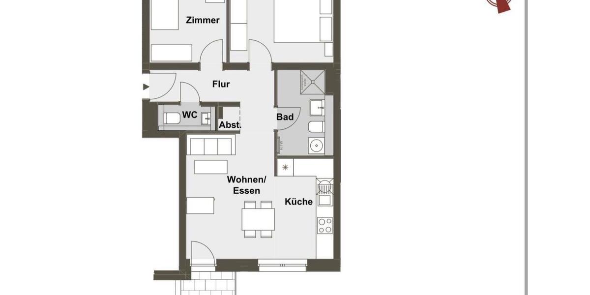 Moderne 3-Zimmer-Wohnung mit Terrasse ab 01.04.2026 3 zimmer