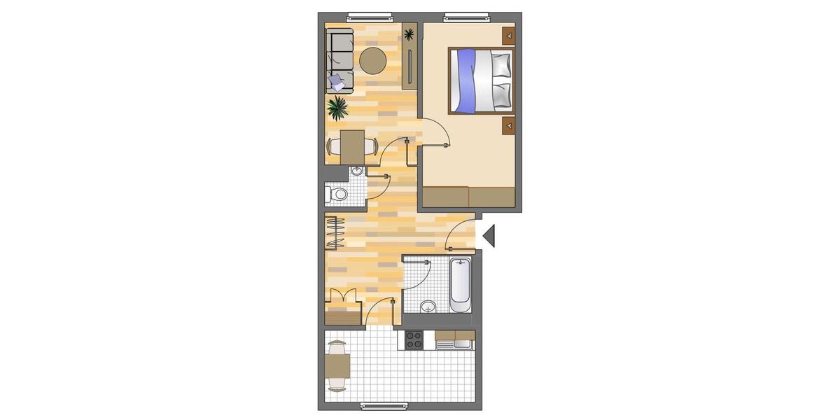Erdgeschoßwohnung Neuss Erfttal - 2 Zimmer, 56 m&sup2;, 599&euro; | Angebot:25305607