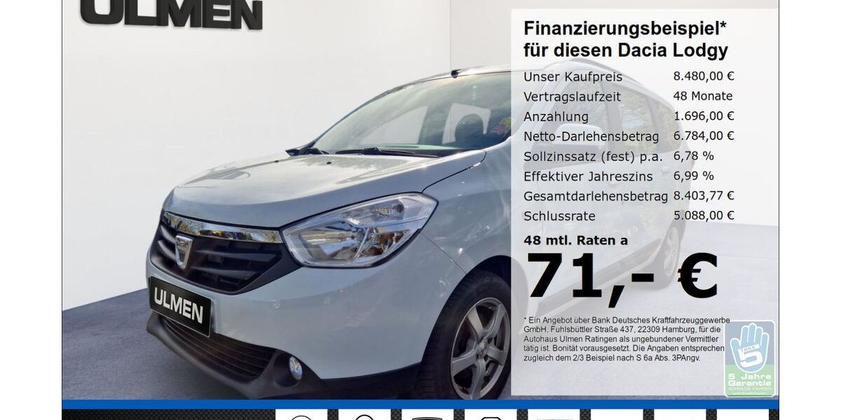 Dacia Lodgy 88.465 km 8.480 &euro; Ratingen 40880