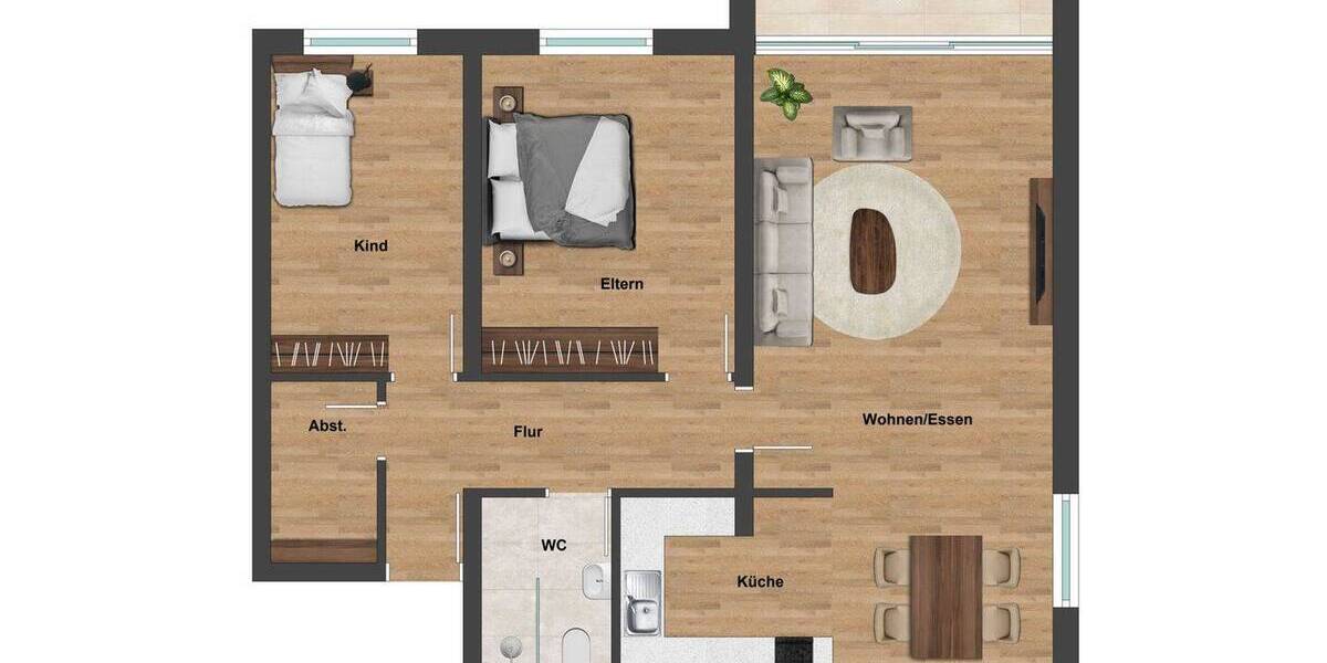 Etagenwohnung Kempen - 3 Zimmer, 78 m&sup2;, 952&euro; | Angebot:26389881
