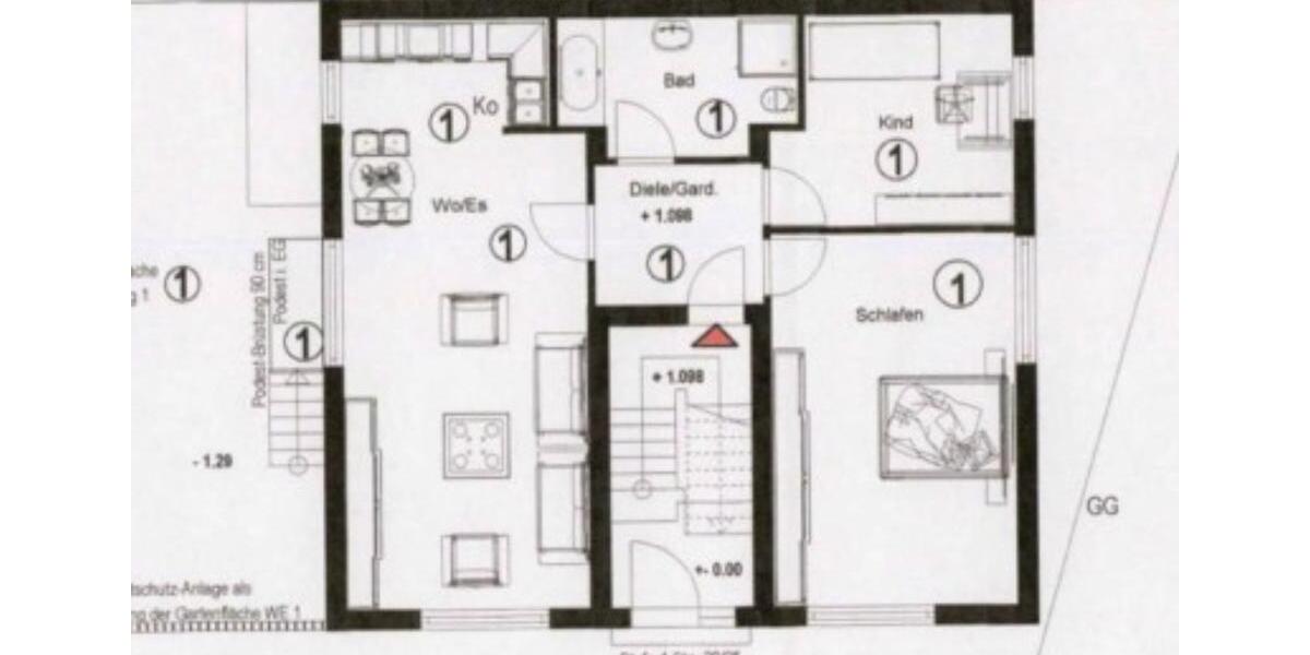 Erdgeschoßwohnung Mönchengladbach Süd - 3 Zimmer, 89 m&sup2;, 249.000&euro; | Angebot:25646062