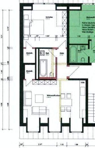 Etagenwohnung Düsseldorf Altstadt - 2 Zimmer, 47 m&sup2;, 980&euro; | Angebot:26107066