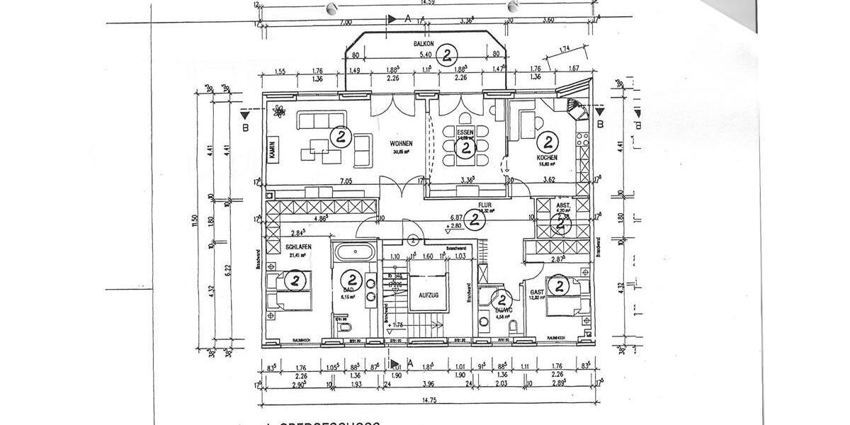 Etagenwohnung Düsseldorf Heerdt - 3 Zimmer, 131 m&sup2;, 1.890&euro; | Angebot:24815825