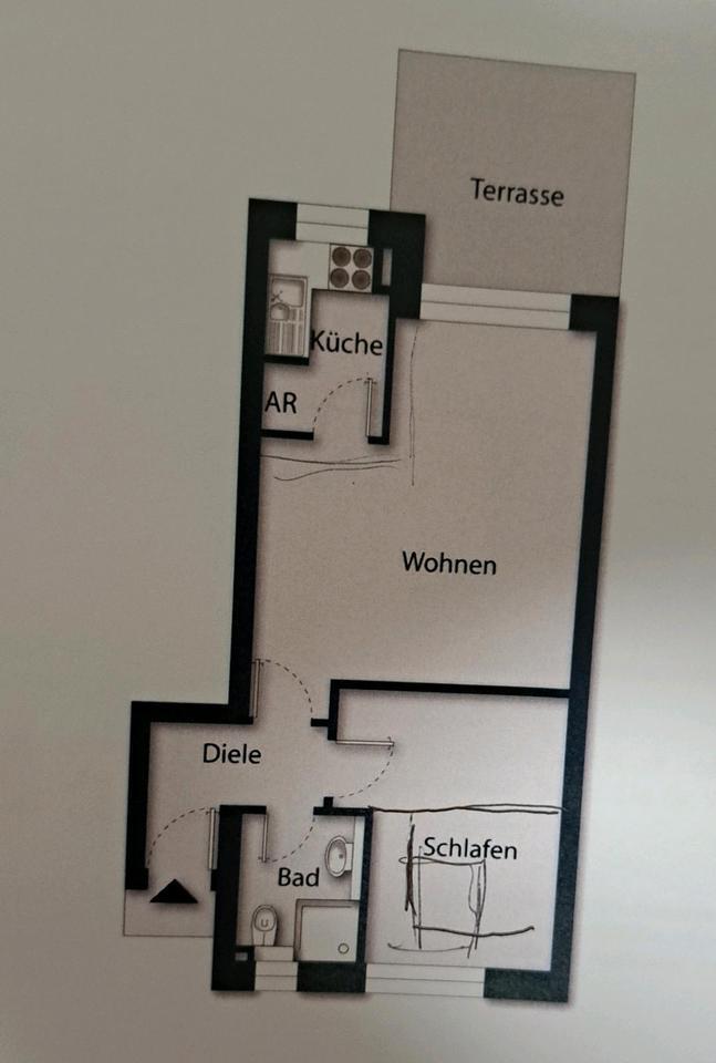 2 Zimmer Wohnung mit Balkon in Neuss zimmer