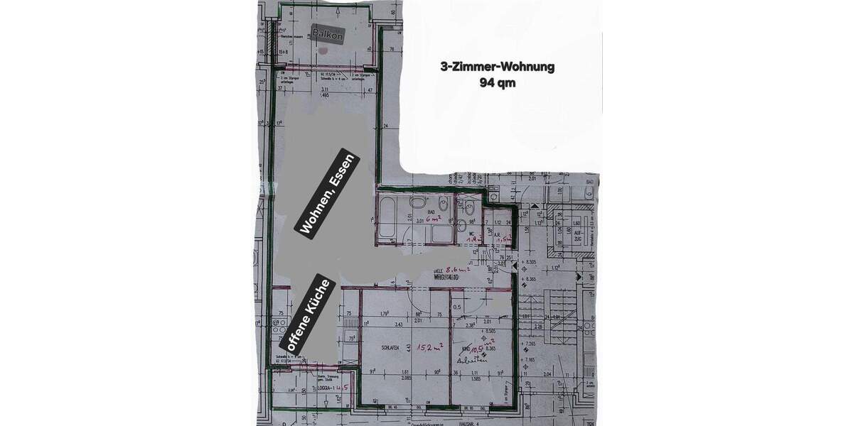 Etagenwohnung Mönchengladbach Rheydt - 3 Zimmer, 93 m&sup2;, 253.000&euro; | Angebot:25728346