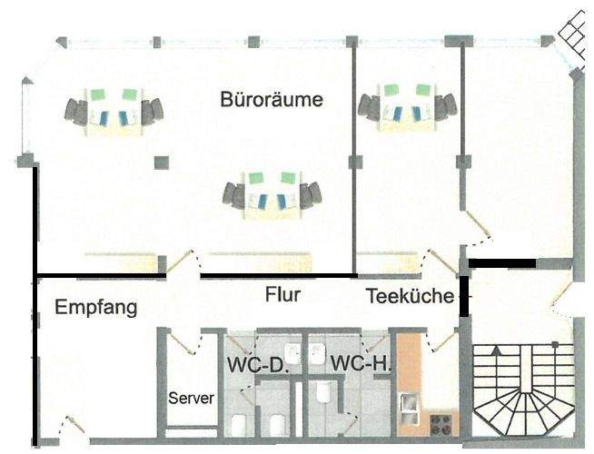 Gewerbeobjekt Krefeld Bockum - 3 Zimmer, 125 m&sup2;, 1.386&euro; | Angebot:25701923