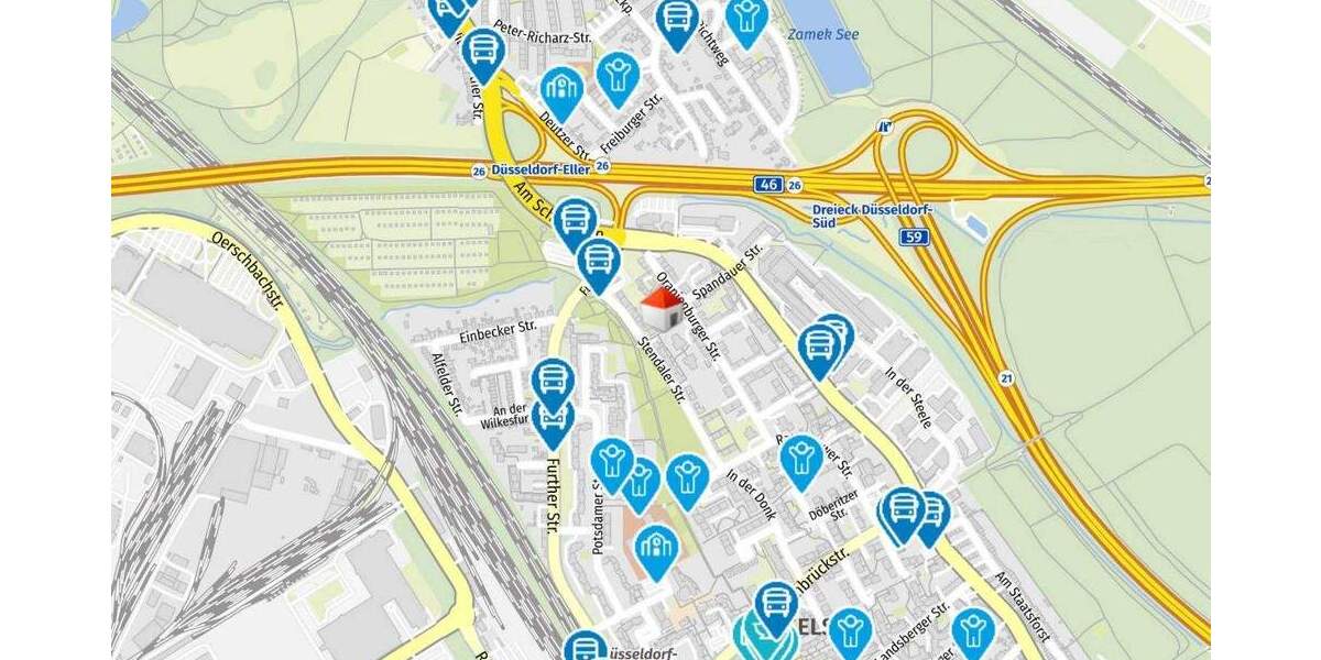 Etagenwohnung Düsseldorf Hassels - 4 Zimmer, 91 m&sup2;, 278.000&euro; | Angebot:25303596